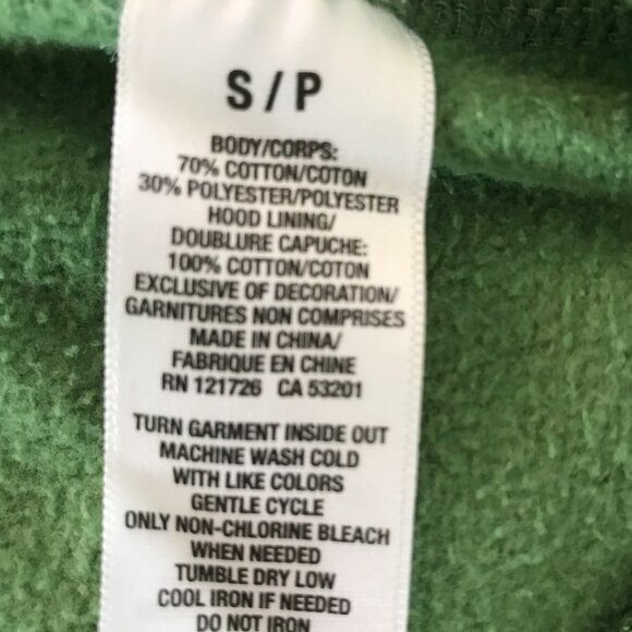 Y2K Aeropostale hoodie green women S spell out hood zip patches retro skater - Picture 9 of 9